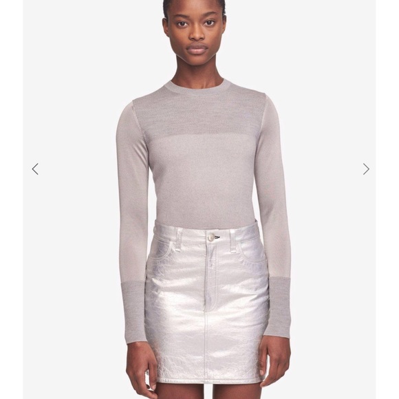 Rag and Bone Moss Leather Metallic Mini Skirt - Picture 2 of 10